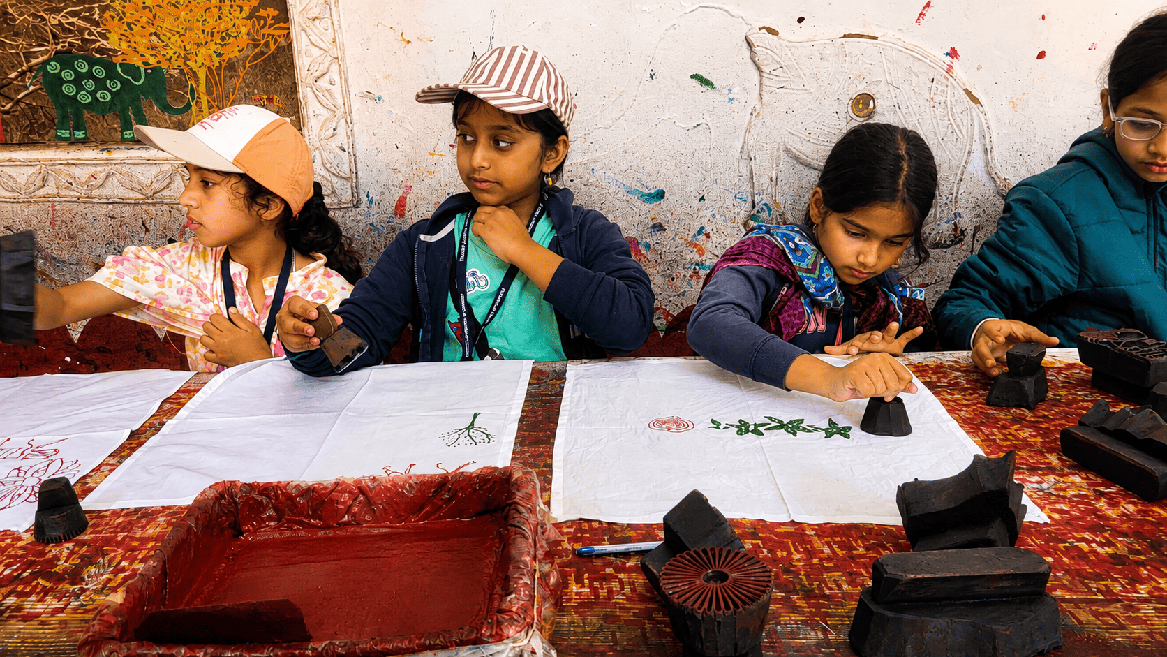 Students meeting local craftspeople